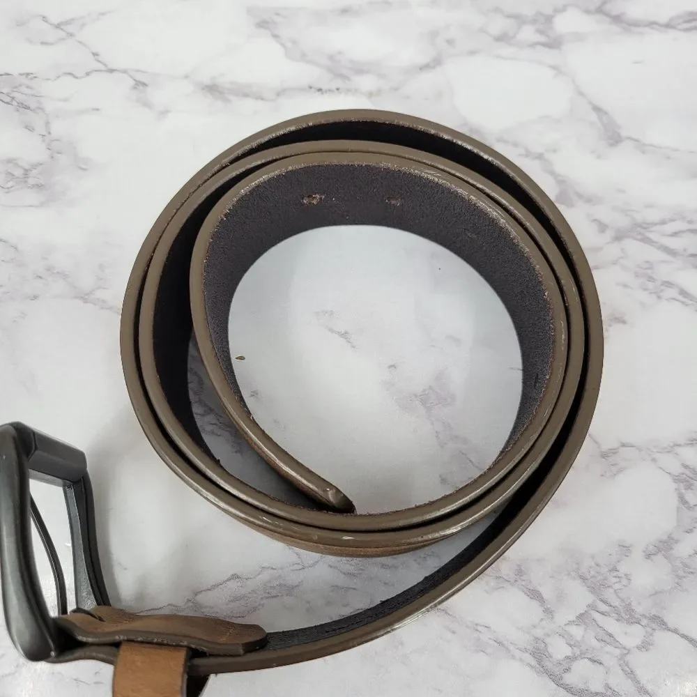 Johnston & Murphy Scored Roller Buckle Belt Men's Tan Leather Belt